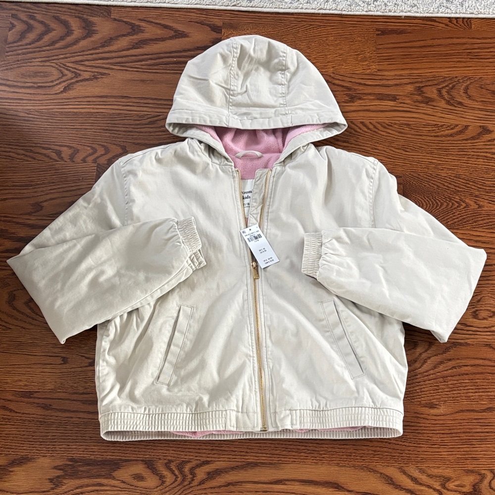 Abercrombie Kids girls Tan Hooded fleece lined coat jacket